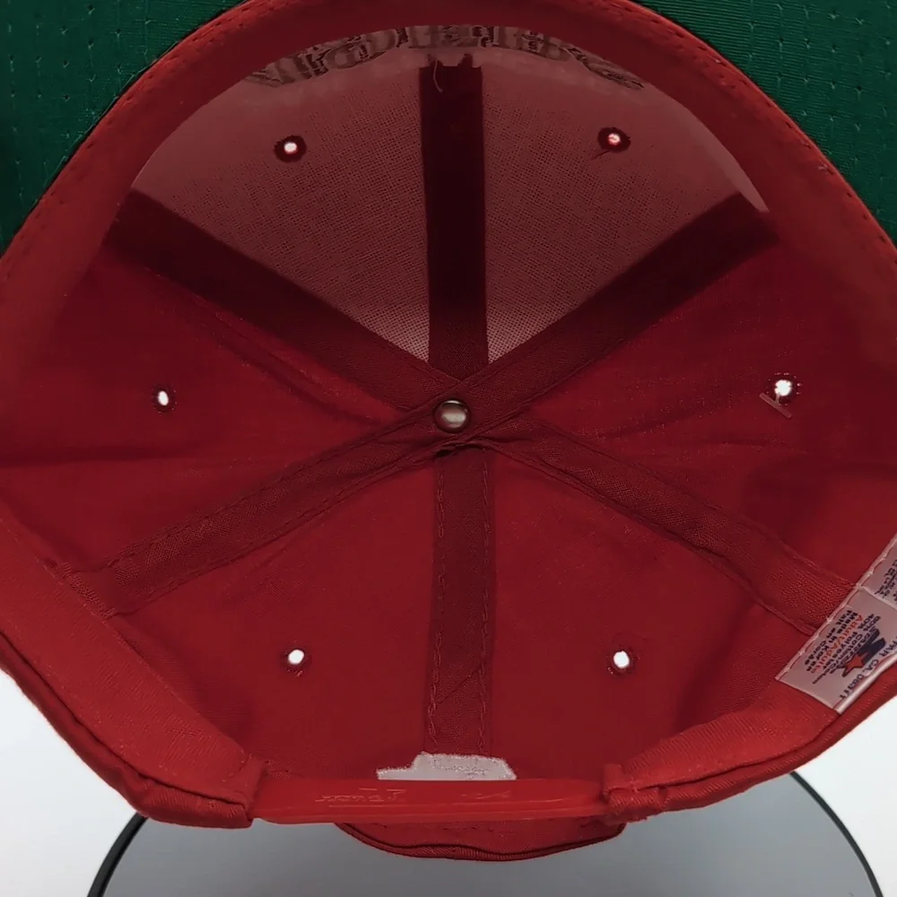 Starter|NWT Vintage NFL San Francisco 49ers Red Sports Cap Snap Back Green Brim - Picture 12 of 12